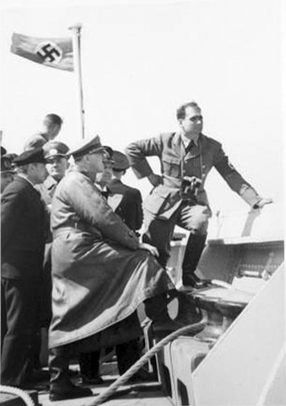 Adolf Hitler aboard the new German express liner 'Scharnhorst'